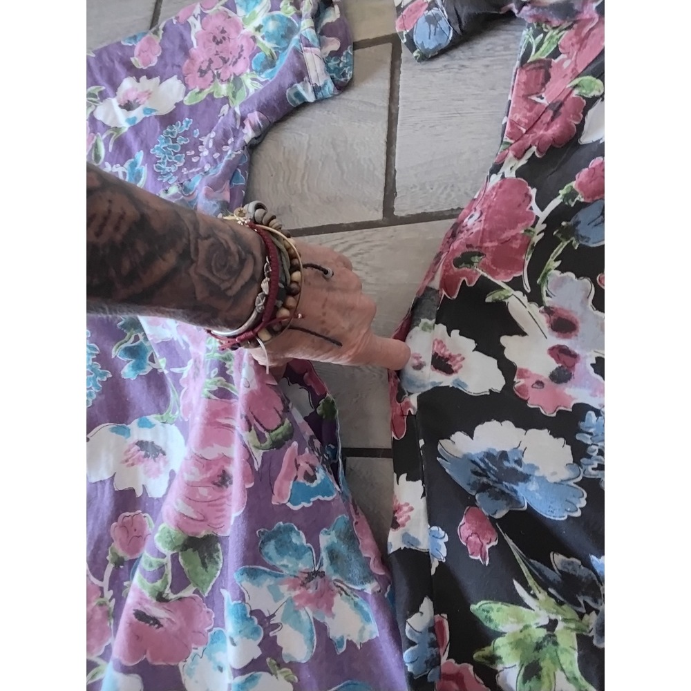 CW Classics Floral Muumuu House Dress Bundle 3 Pack Cotton Blend Pockets Large - Picture 8 of 10